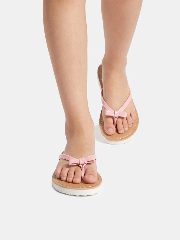 Aria Nica Pippa Bow Slip-On Flats for Girls – Baby Pink