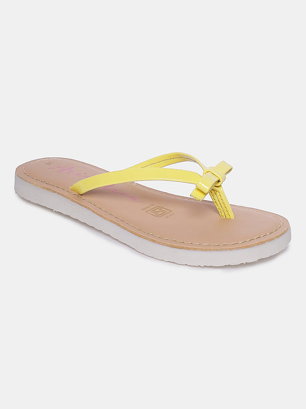 Aria Nica Pippa Bow Slip-On Flats for Girls – Yellow