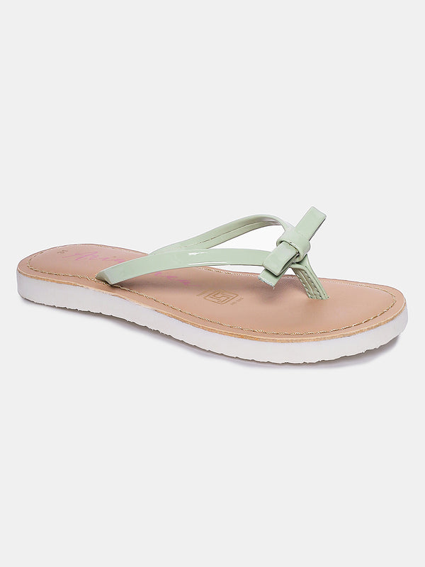 Aria Nica Pippa Bow Slip-On Flats for Girls – Mint Green