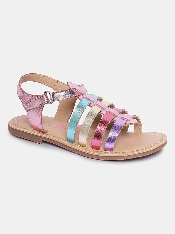 Aria Nica Lisa Multi-Strap Flat Sandals for Girls – Multicolour